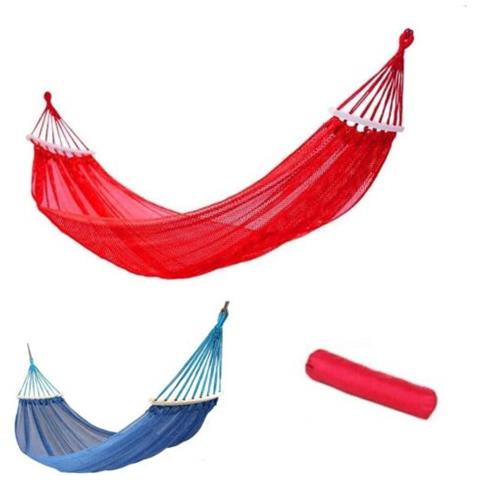 Amaca Giardino Colorata Sacca Rete Sostegno Legno Campeggio 185x135 Cm 94921 - Foto 1