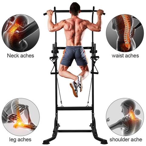 Multi Pull Up Bar Dip Station Altezza Regolabile Torre Di Potenza Attrezzature Esercizio Fitness Stazione Di Allenamento Per Casa Palestra - Foto 2