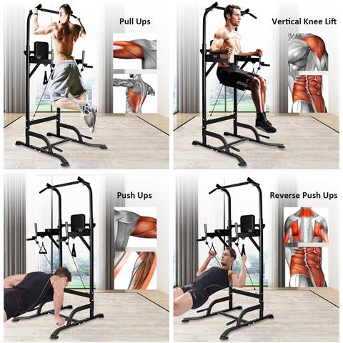 Multi Pull Up Bar Dip Station Altezza Regolabile Torre Di Potenza Attrezzature Esercizio Fitness Stazione Di Allenamento Per Casa Palestra - Foto 5