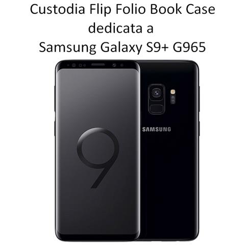 Prima Custodia Originale Flip Folio Book Case Per Samsung Galaxy S9 Plus S9+ G965 Black - Foto 2