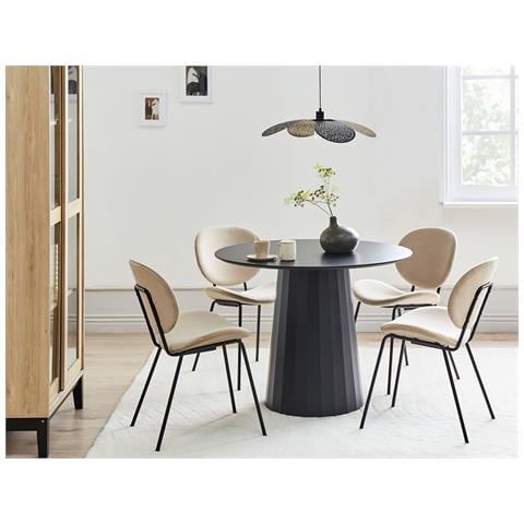 Tavolo Da Pranzo Plato Nero 100 Cm 100 Cm Metallo - Foto 1