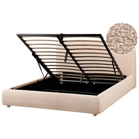 Letto Contenitore Bouclé Blagnac 160 X 200 Cm Beige - Foto 2