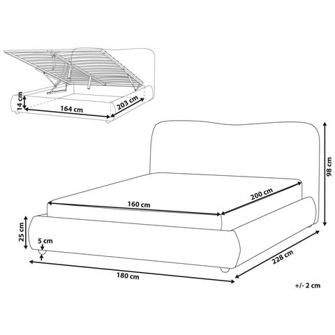 Letto Contenitore Bouclé Blagnac 160 X 200 Cm Beige - Foto 8