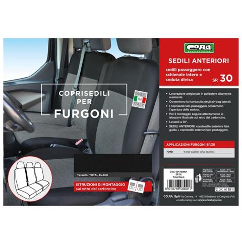 Coprisedili Per Furgoni Tg. Sp30 Seduta Divisa Tess. Poliestere Nero - Foto 3