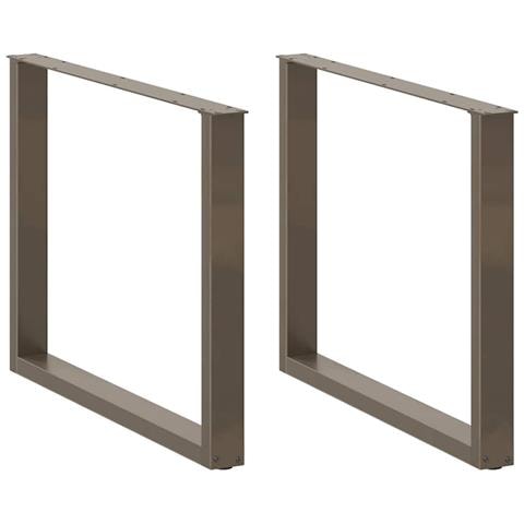 Gambe Tavolo Pranzo A U 3 Pz 100x(72-73) Cm Acciaio - Foto 1