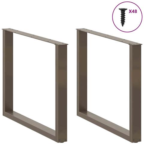 Gambe Tavolo Pranzo A U 3 Pz 100x(72-73) Cm Acciaio - Foto 3