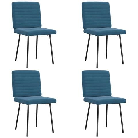 Sedie Da Pranzo 4 Pz Blu In Velluto - Foto 1