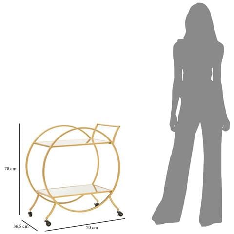 Carrello Mf3 - Oro - Metallo - 70x36,5x78 Cm - Foto 8
