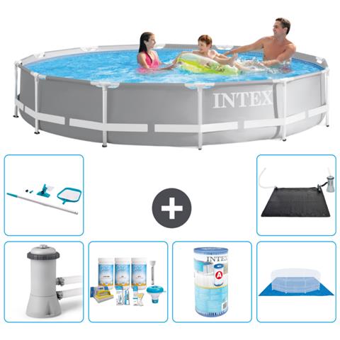 Piscina Fuori Terra - In Giro - 366x76 Cm - Grigio - Include Accessori Coordinati A2119 - Foto 1