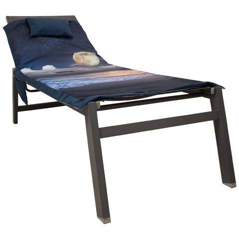 Lettino Mare Microfibra Lettino Con Cuscino E Tasche Modello Trip Lettino Moon - Foto 1