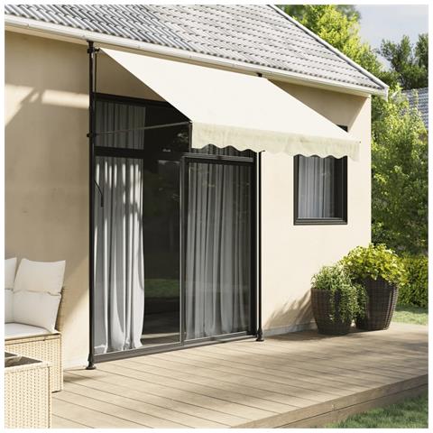 Tenda Da Sole Retrattile Crema 200x150 Cm In Tessuto E Acciaio - Foto 8