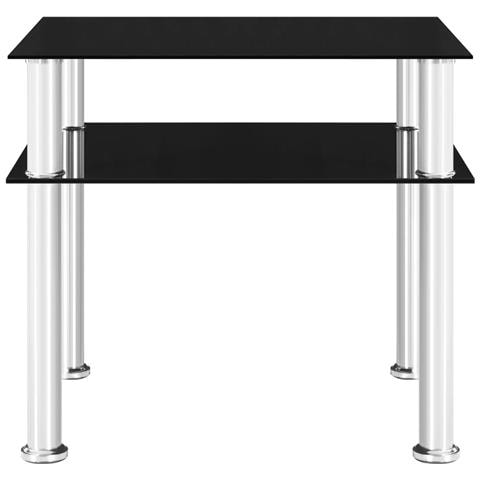 Tavolino Nero 45x50x45 Cm In Vetro Temperato - Foto 1