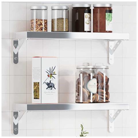 Lusso Casadino - Staffe Per Mensola 4 Pz 15x2,5x11,5 Cm In Acciaio Inox Argento - Foto 8