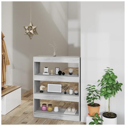 Lusso Casadino -  Libreria/divisorio Grigio Sonoma 80x30x103 Cm Legno Multistrato - Foto 8