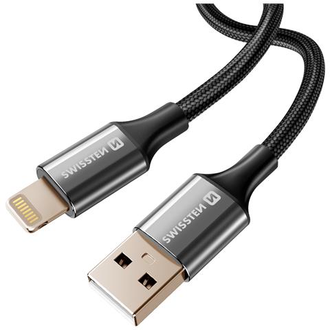 Cavo Usb A Lightning Design Intrecciato Anti Groviglio, Nero - Foto 1