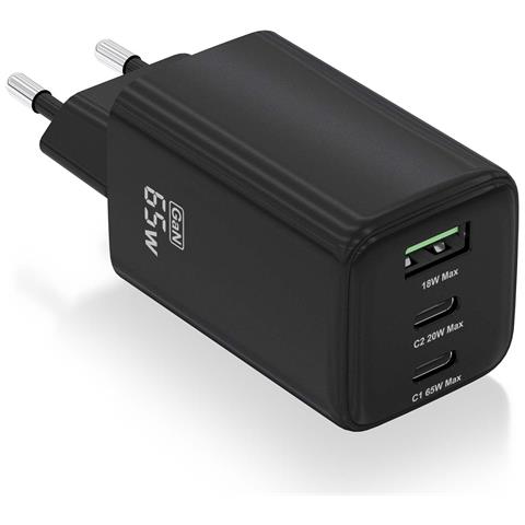 ASCH-65W3P042-BK Caricabatterie per dispositivi mobili Universale Nero AC Ricarica rapida Interno - Foto 1
