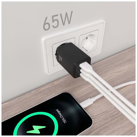 ASCH-65W3P042-BK Caricabatterie per dispositivi mobili Universale Nero AC Ricarica rapida Interno - Foto 6