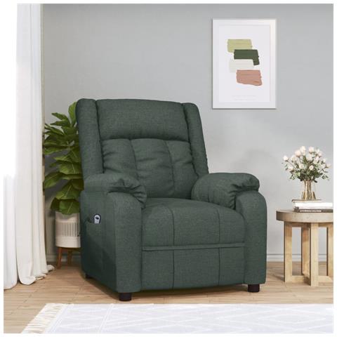 Poltrona Elettrica Reclinabile Verde Scuro in Tessuto - Foto 2