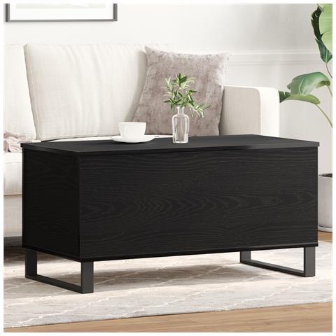 Tavolino da Caffè Rovere Nero 90x44.5x45 cm Legno ingegnerizzato - Foto 2