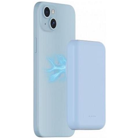 Powerbank Usb-a / Usb-c 10w 5000mah Induzione Compatibile Magsafe, Blu - Foto 2