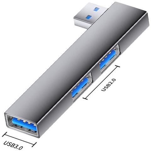 Adattatore Hub Usb Con Porte Multiple: Usb A Doppio Usb 2.0 + Usb 3.0 Per Dispositivi Type-c Grey - Foto 1