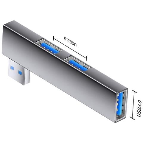 Adattatore Hub Usb Con Porte Multiple: Usb A Doppio Usb 2.0 + Usb 3.0 Per Dispositivi Type-c Grey - Foto 2