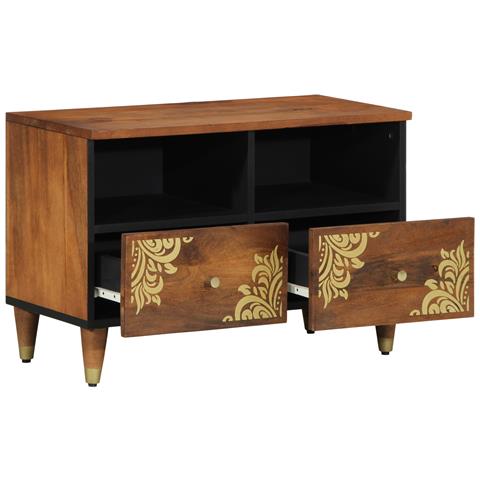 Mobile TV 70x33x46 cm Legno Massello Mango - Foto 2