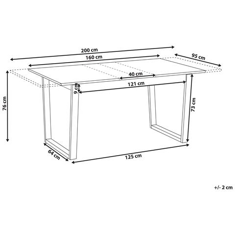 Tavolo Da Pranzo Estensibile Camden Frassino Chiaro 160/200 Cm 95 Cm - Foto 6