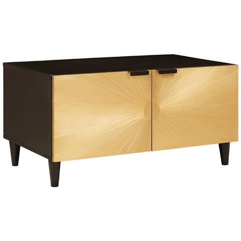 Tavolino da salotto Nero e Oro 80 x 50 x 40 cm - Foto 1