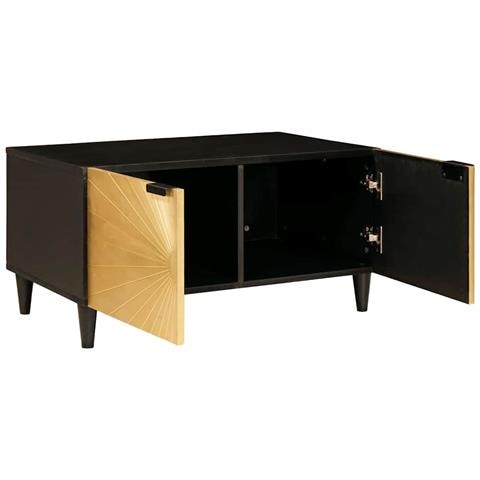 Tavolino da salotto Nero e Oro 80 x 50 x 40 cm - Foto 2