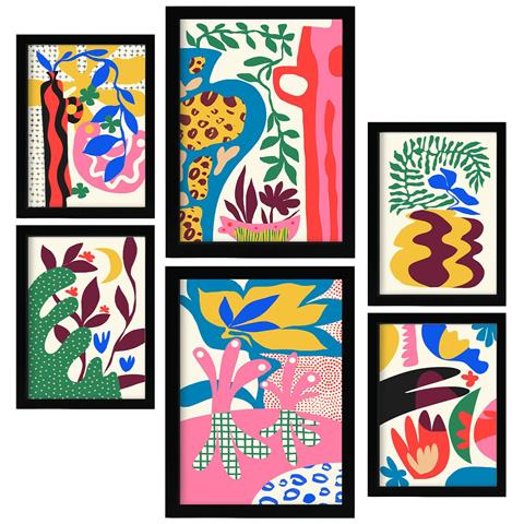 Set Di 6 Stampe Fate Del Redentore In Fiore, Dipinti Decorativi Estetici Astratti Per Il Tuo Soggiorno, Camera Da Letto, Casa A3 & A4 Cornice Nera - Foto 1