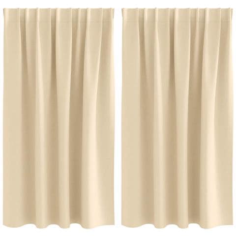 Tende con tende 2 pcs Crema Poliestere - Foto 1