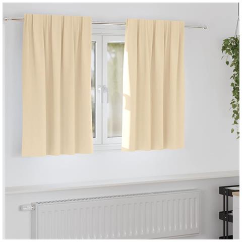 Tende con tende 2 pcs Crema Poliestere - Foto 2