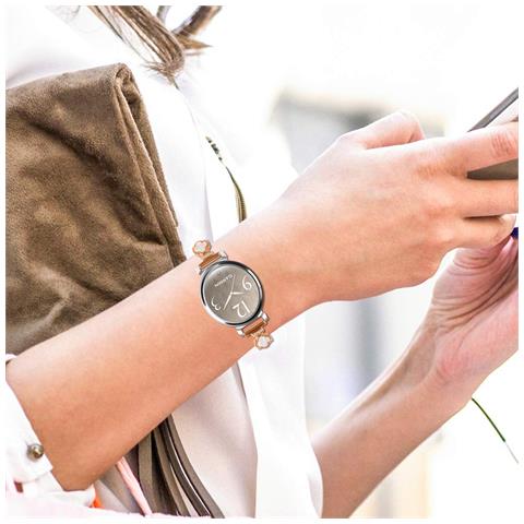 Elegante Cinturino In Metallo Con Quadrifoglio E Madreperla Compatibile Con Garmin Lily 2 Pinkgold - Foto 6
