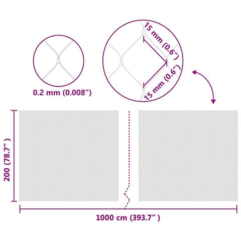 Reticolo di Protezione per Uccelli Verde 2 x 10 m HDPE - Foto 7