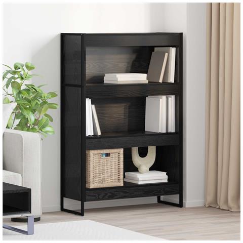 Armadio per Libri Rovere Nero 80 x 30 x 155 cm - Foto 2