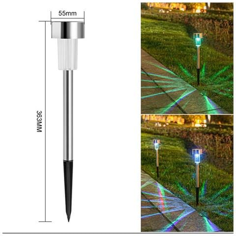 Luci Solari Da Giardino In Acciaio Inossidabile - 5,5 Cm Con Cambio Colore (confezione Da 10) - Foto 2