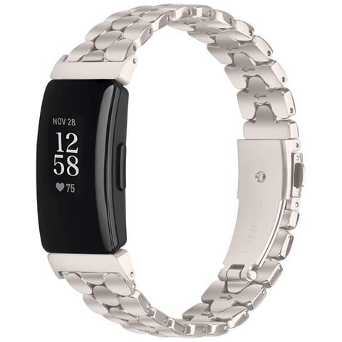 Elegante Bracciale In Acciaio Inossidabile Argento Con Perle Compatibile Con Fitbit Inspire /inspire 2/inspire Hr Starlight - Foto 2