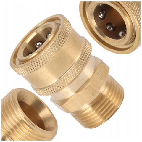 Adattatore Ottone Per Idropulitrice M22x1,5mm A Sgancio Rapido 1/4"" - Compatibile Con Macallister, Maltec, Dewalt, Lavor, Ford, Subaru - Foto 1
