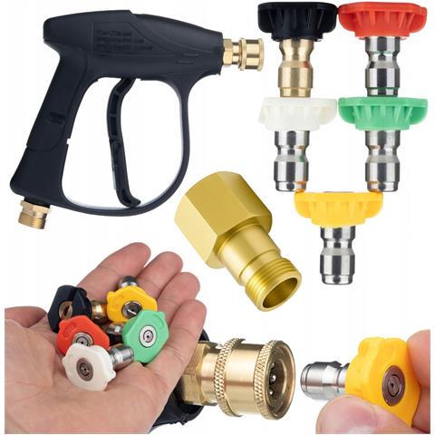 Pistola Alta Pressione 4350 Psi Con Set Di 5 Ugelli + Adattatore Easy!lock M22 | 300 Bar | Compatibile Con Kärcher Hd /hds - Foto 1