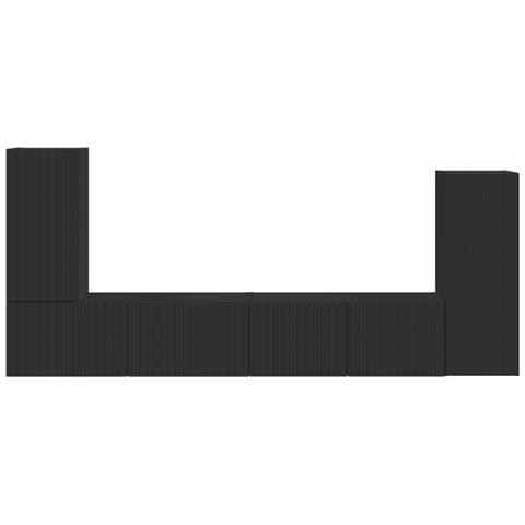 Set mobile TV 4 pcs Nero Legno multistrato - Foto 9