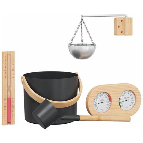 Set di Accessori per Sauna 5 pcs Nero - Foto 1