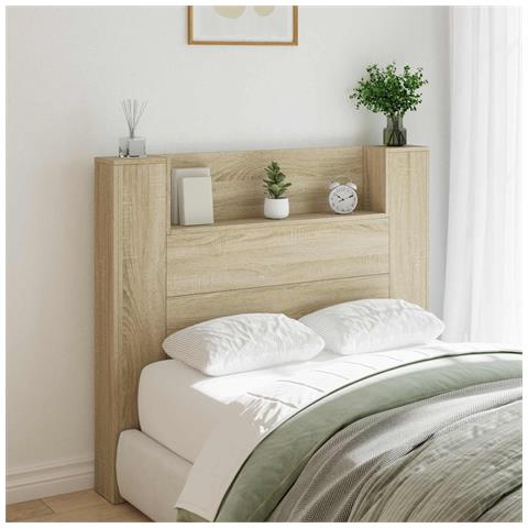 Testata con Mobile e LED Sonoma 120 x 16,5 x 103,5 cm - Foto 2