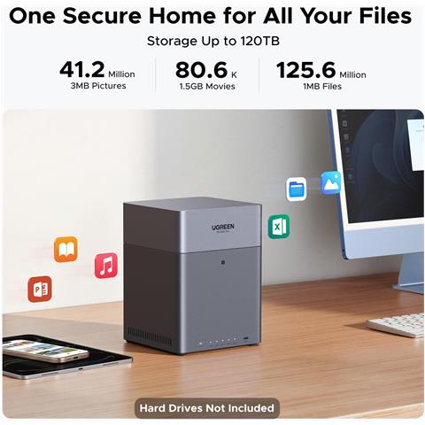 DH4300 Plus NAS Mini Tower 8 GB LPPDDR4X UGOS Pro Grigio - Foto 9