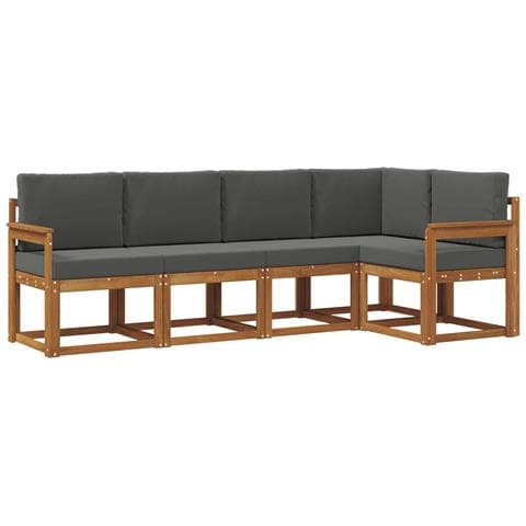 Set di divani con cuscino 5 pcs Naturale e Antracite - Foto 1