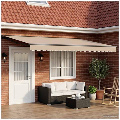 Tenda retrattile manuale Beige 4,5 × 3,5 m - Foto 2
