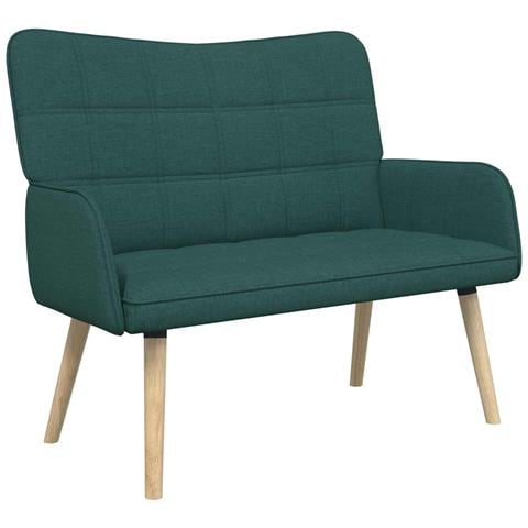 Sofa a Due Posti Verde Scuro 115 x 61 x 87 cm Tessuto - Foto 1