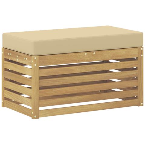 Panca da esterno con cuscino Bianco 80 x 43 x 45 cm - Foto 1