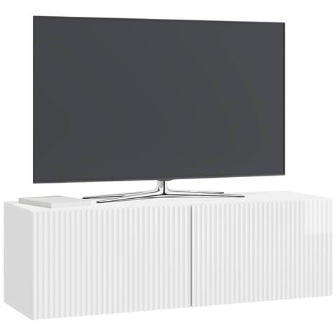 Mobile Porta TV da Muro Bianco Lucido 98 x 31 x 30 cm - Foto 2