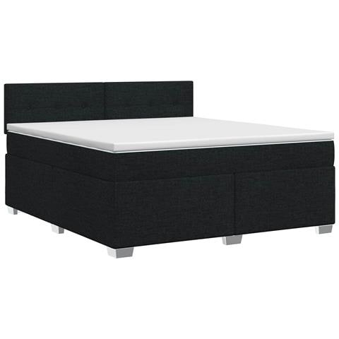 Letto box spring con materasso Nero 140 x 200 cm Tessuto - Foto 1